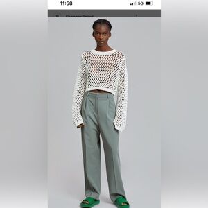 The Frankie Shop- Felola Suit Pants in Sage. XL
